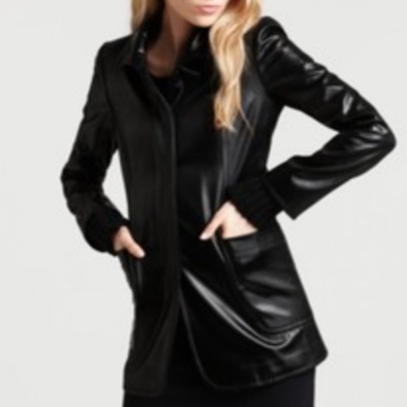 Theory NWT Panyia Slick Black Trench Coat SOLD OUT - Picture 3 of 8